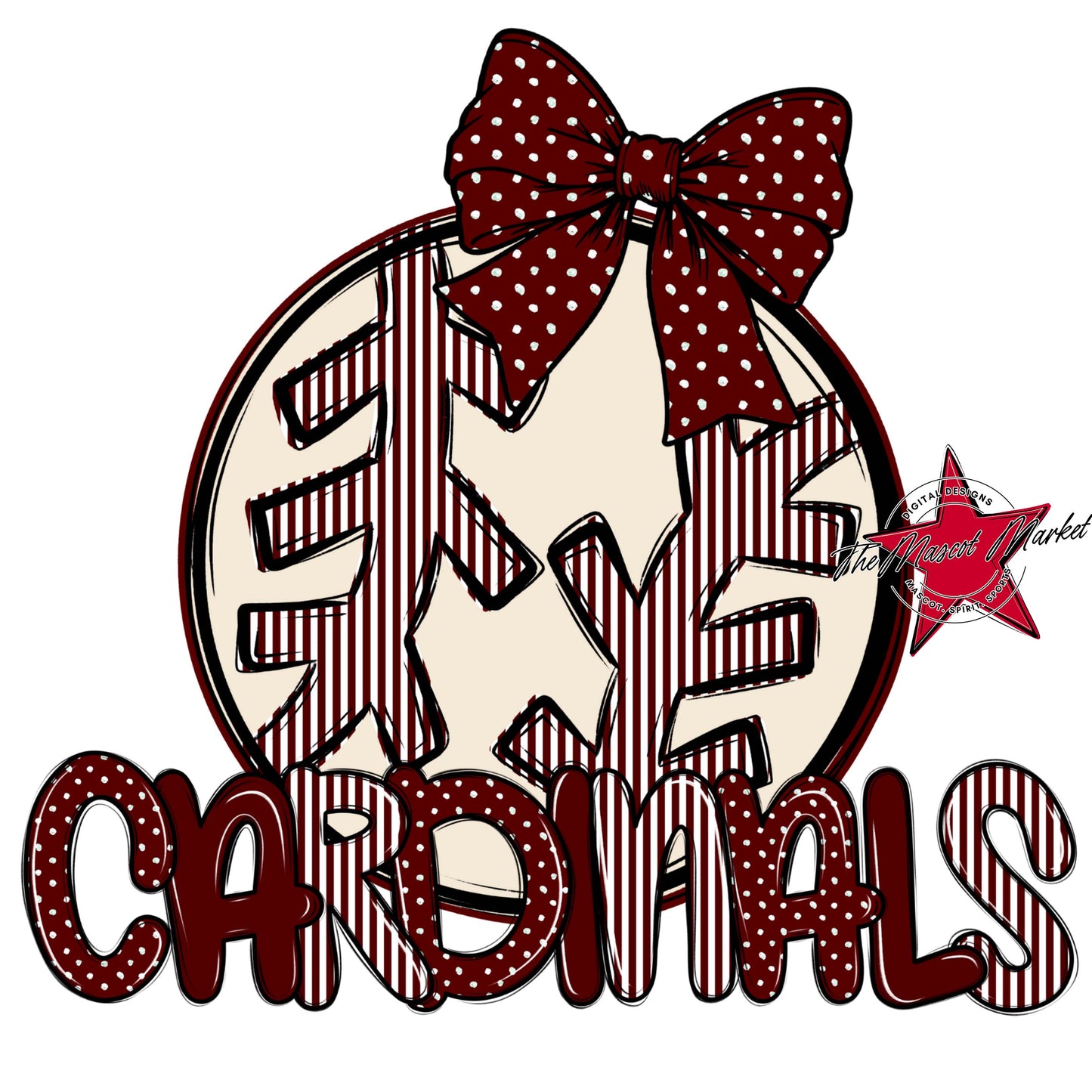 Cardinals Baseball-Softball Spirit Design-Maroon