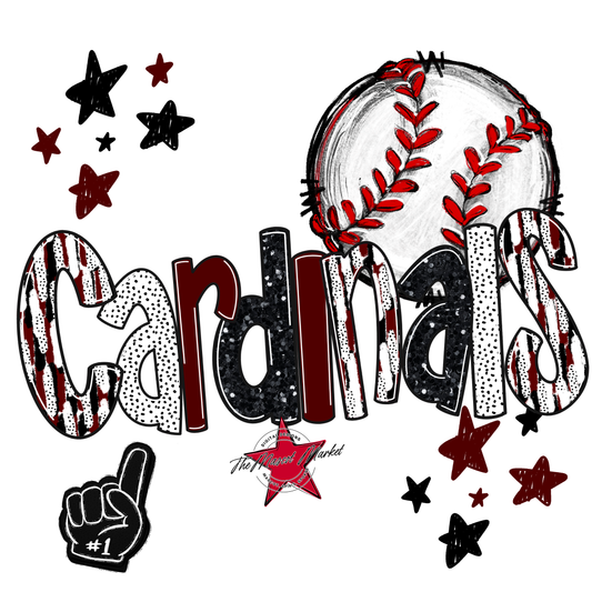 Cardinals Baseball Scrape-Maroon