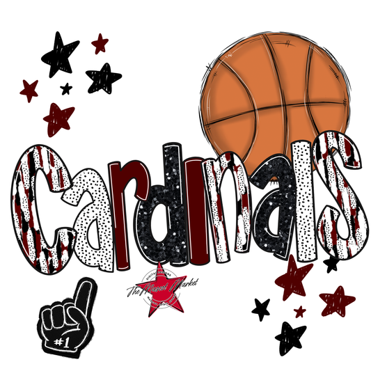 Cardinals Basketball Scrape-Maroon