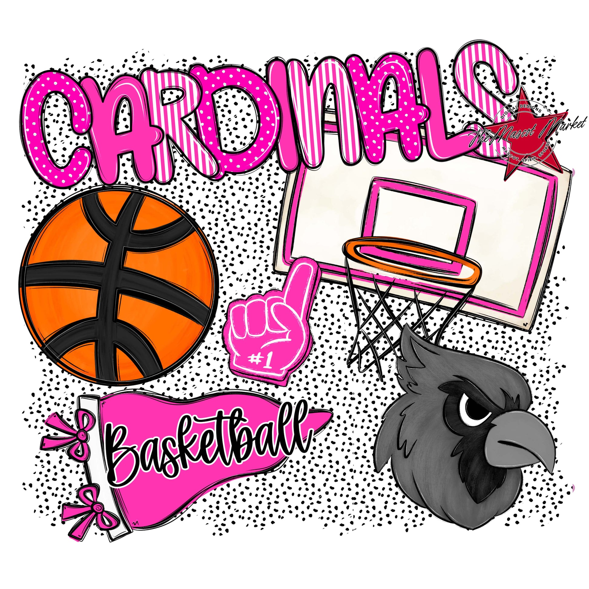 Cardinals Basketball Spirit-Pink
