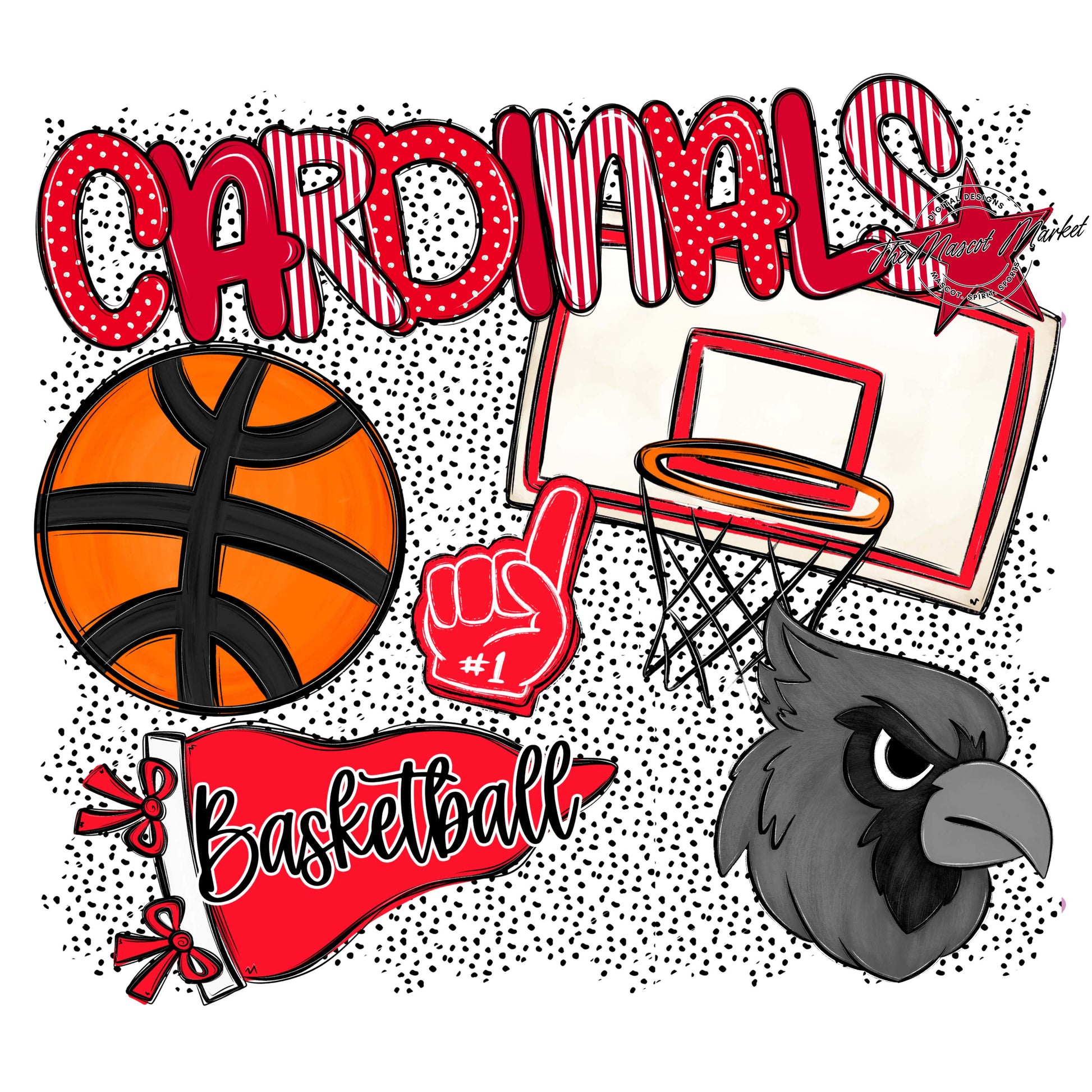 Cardinals Basketball Spirit-Red
