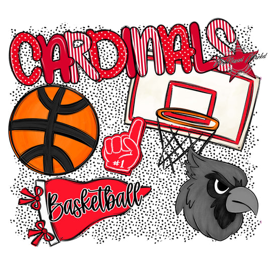 Cardinals Basketball Spirit-Red
