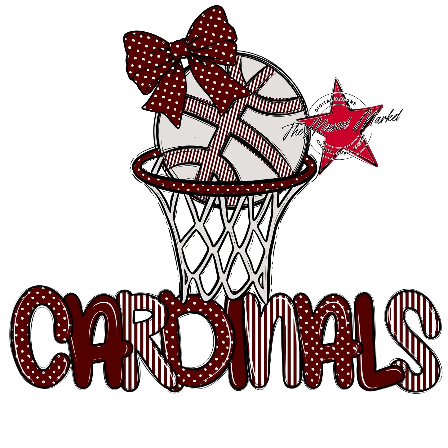 Cardinals Basketball Spirit Design-Maroon