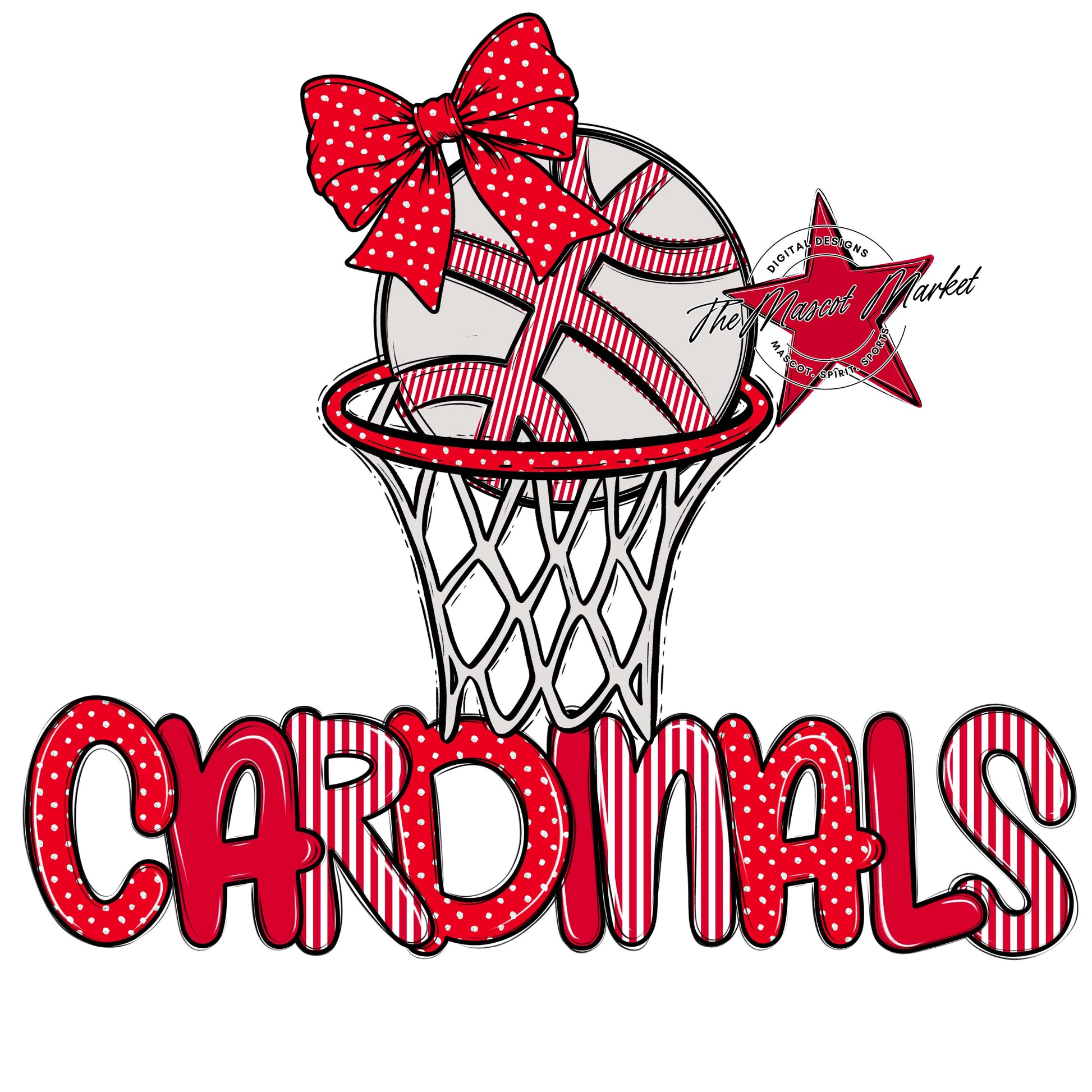Cardinals Basketball Spirit Design-Red