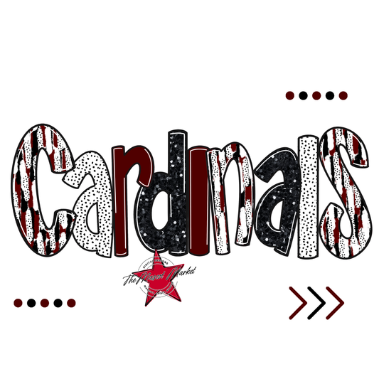 Cardinals Brushstroke Alpha w Arrows-Maroon