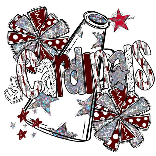 Cardinals Cheer Megaphone Scrape-Maroon