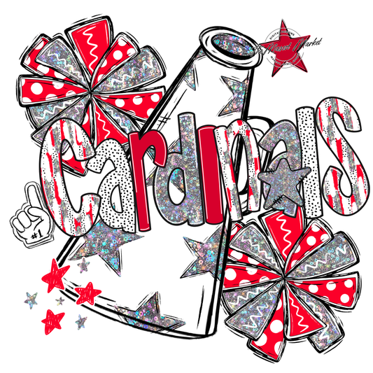 Cardinals Cheer Megaphone Scrape-Red