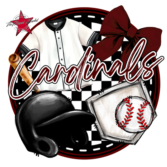 Cardinals Circle Baseball Design-Maroon