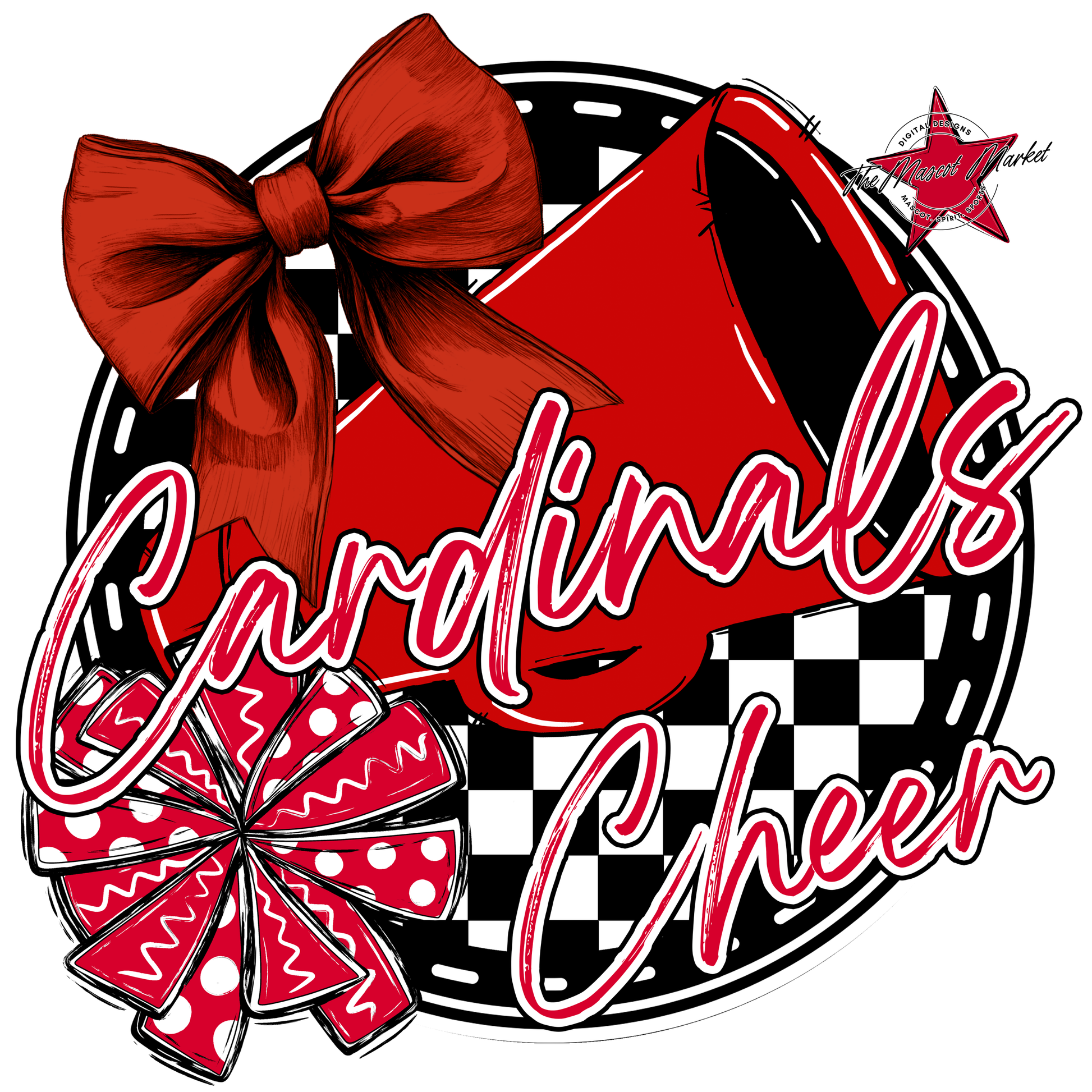Cardinals Circle Cheer Design-Red