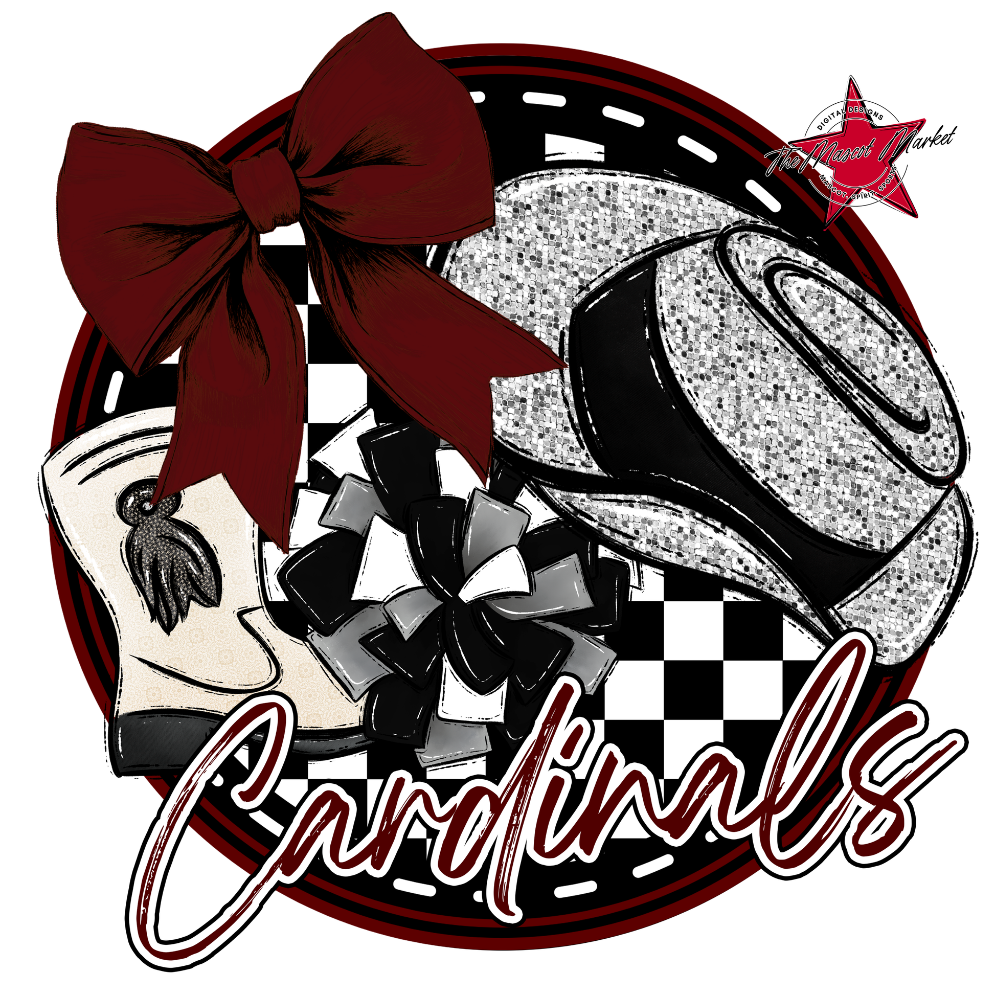 Cardinals Circle Drillteam Design-Maroon