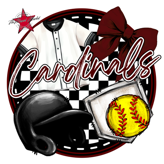 Cardinals Circle Softball Design-Maroon