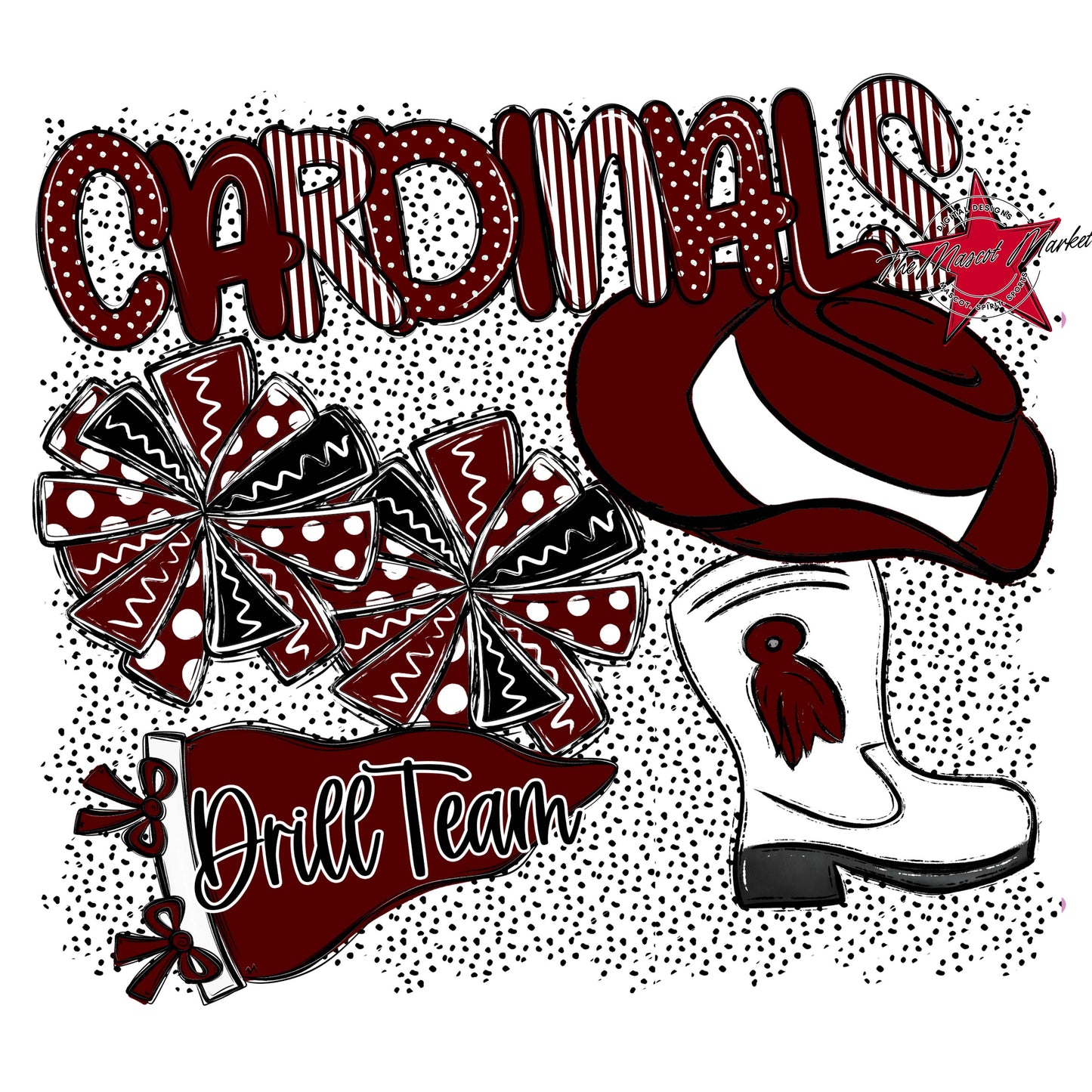 Cardinals Drillteam Spirit-Maroon