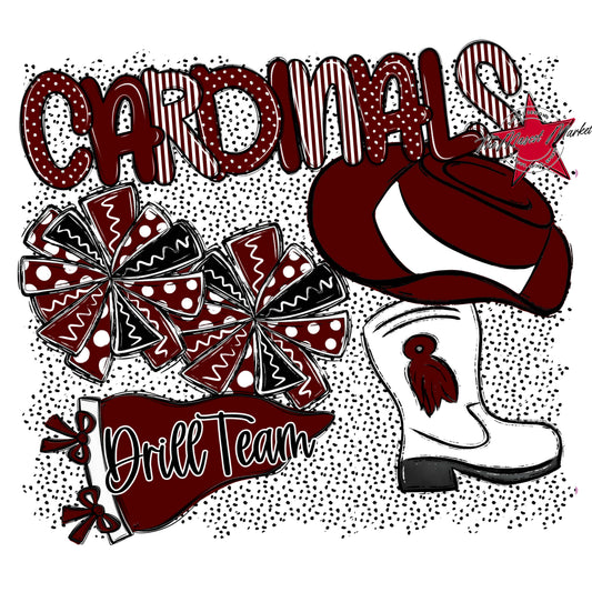 Cardinals Drillteam Spirit-Maroon