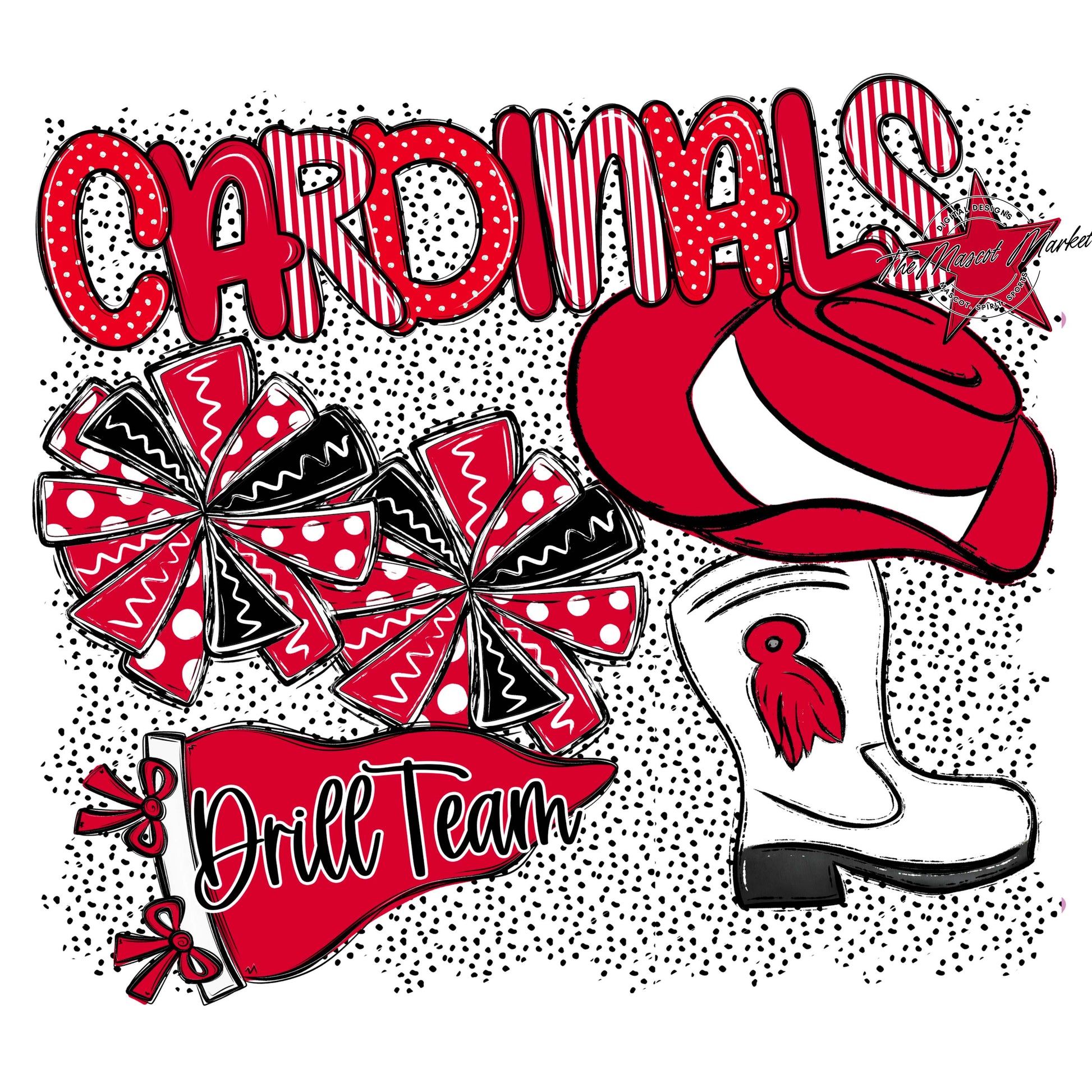 Cardinals Drillteam Spirit-Red