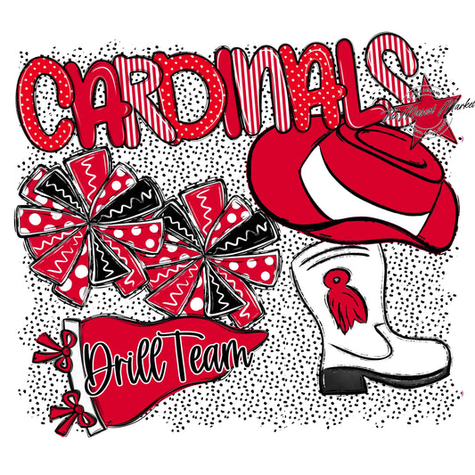 Cardinals Drillteam Spirit-Red