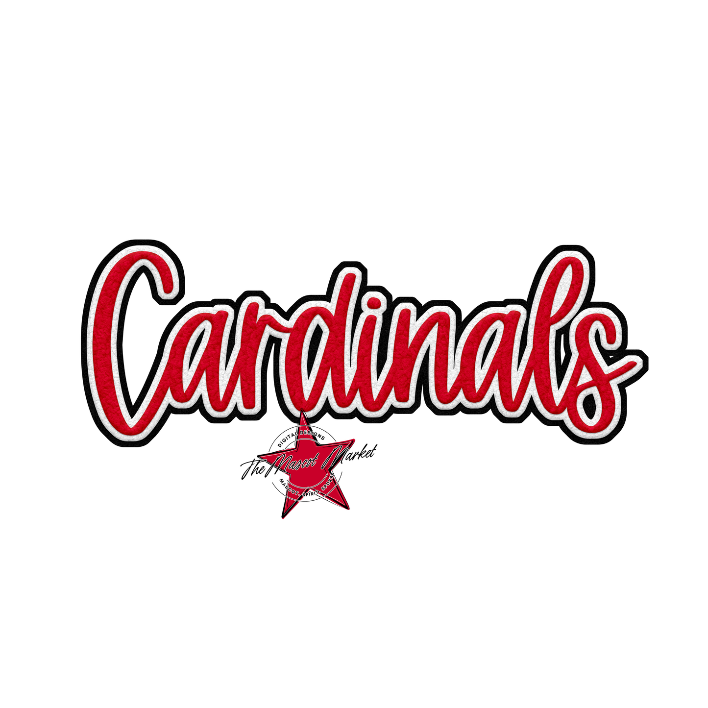 Cardinals Faux Chenille Patch-Red
