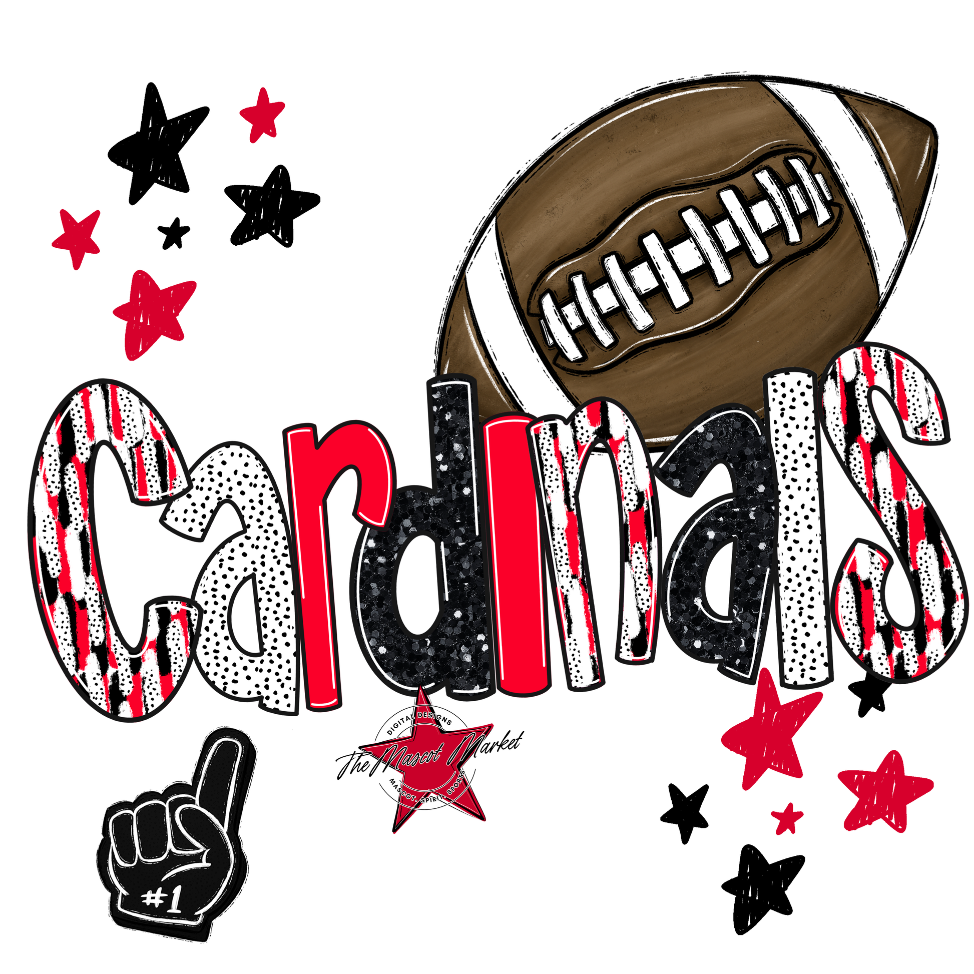 Cardinals Football Scrape-Red