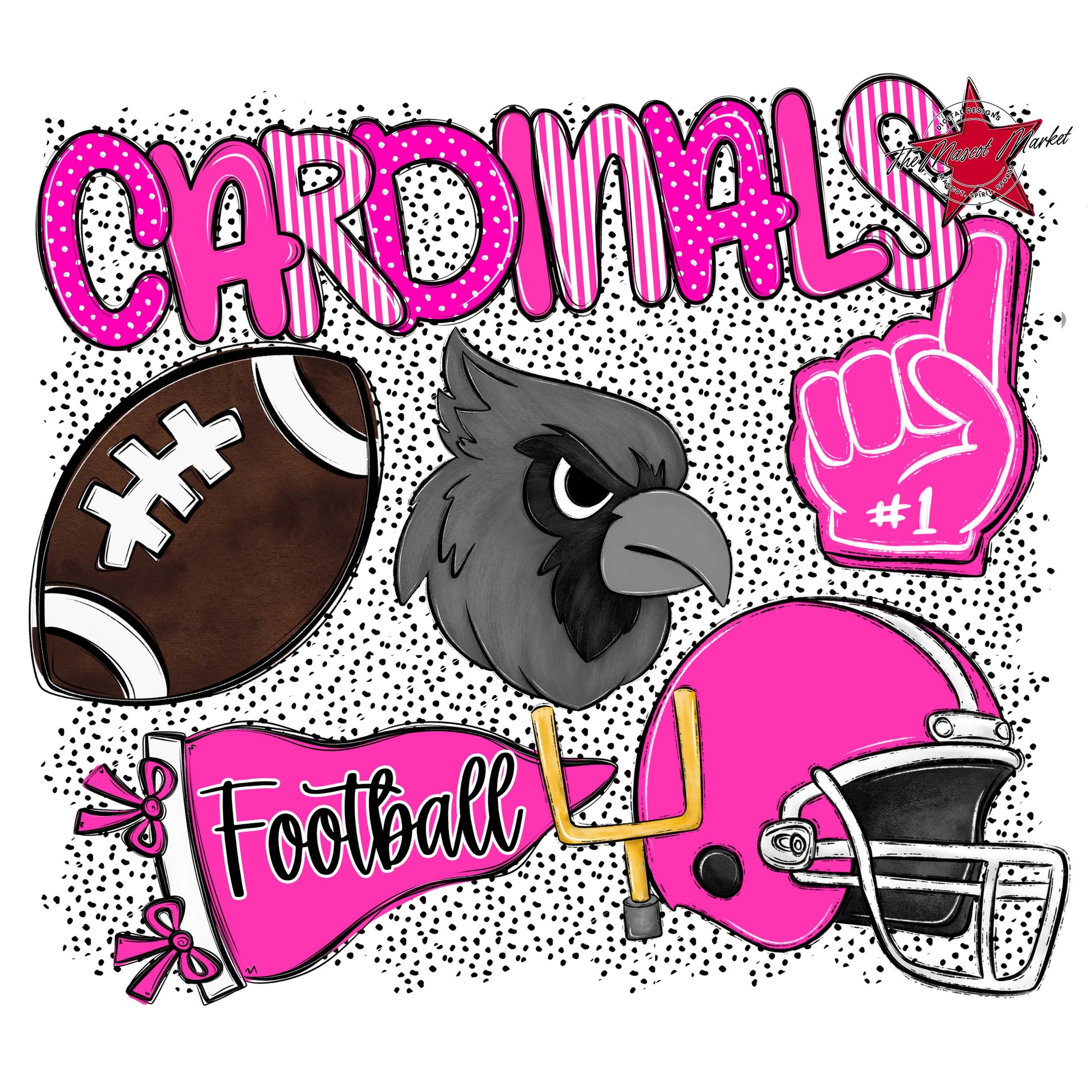 Cardinals Football Spirit-Pink