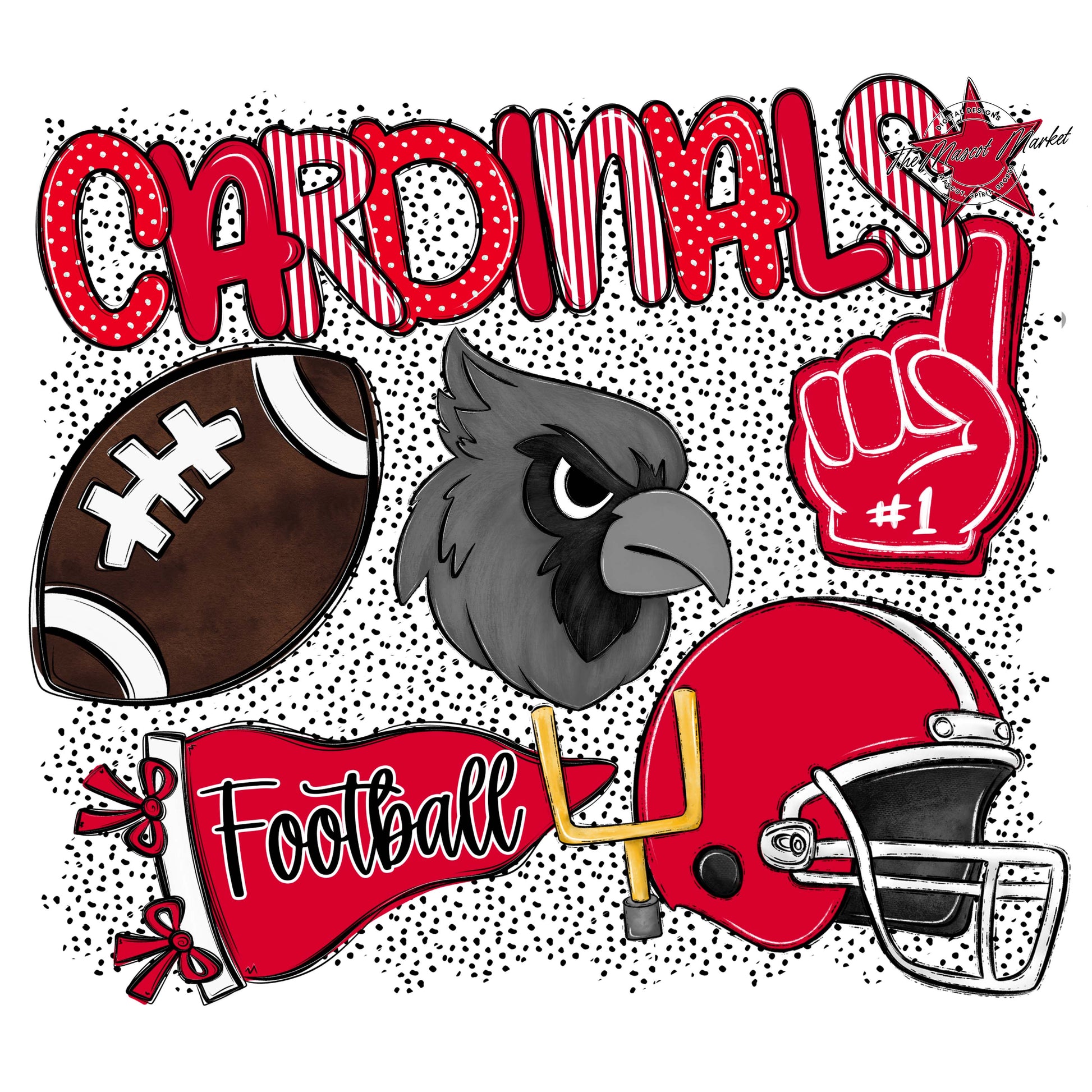 Cardinals Football Spirit-Red