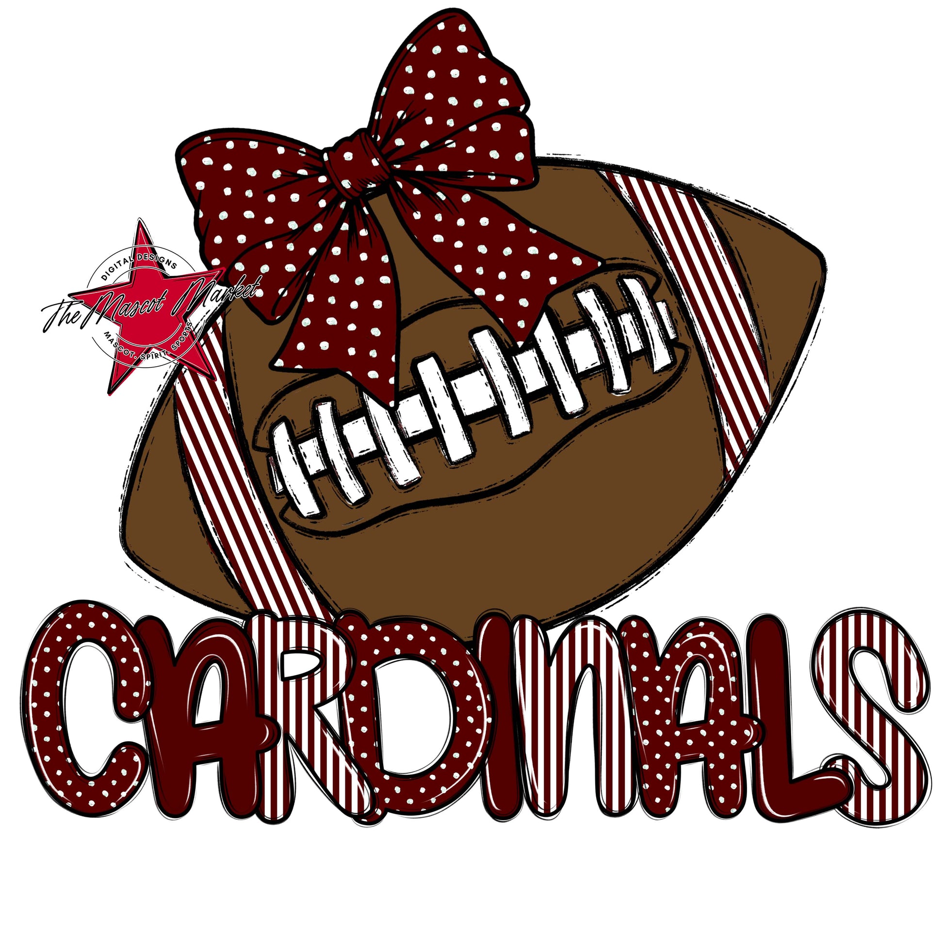 Cardinals Football Spirit Design-Maroon