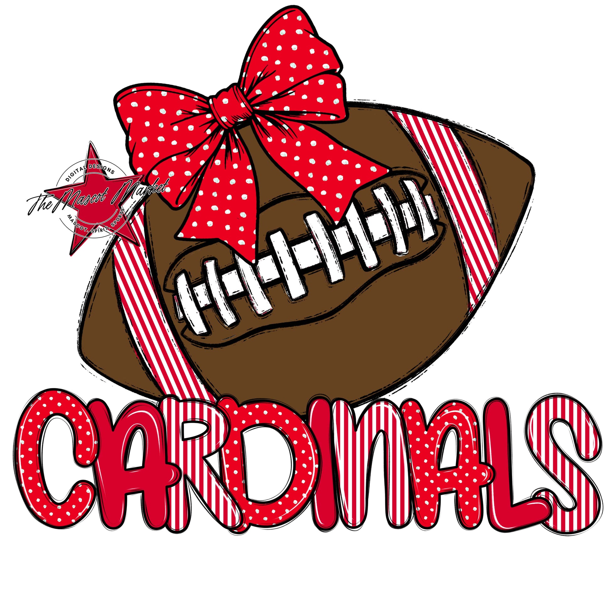 Cardinals Football Spirit Design-Red