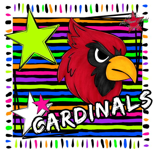 Cardinals Mascot Frame-Neon Black