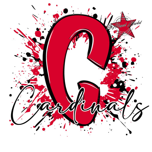 Cardinals Mascot Splatter-Red