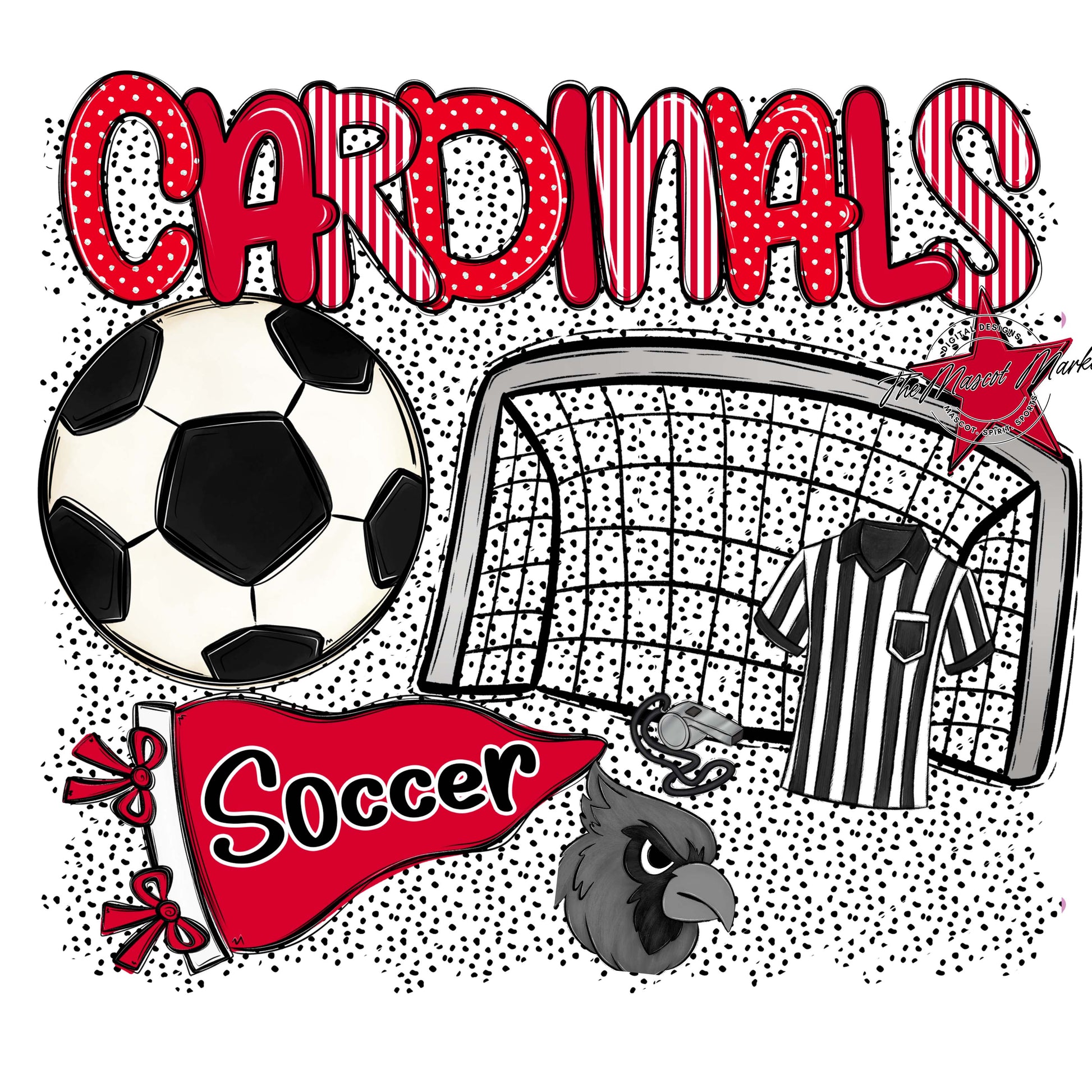 Cardinals Soccer Spirit-Red