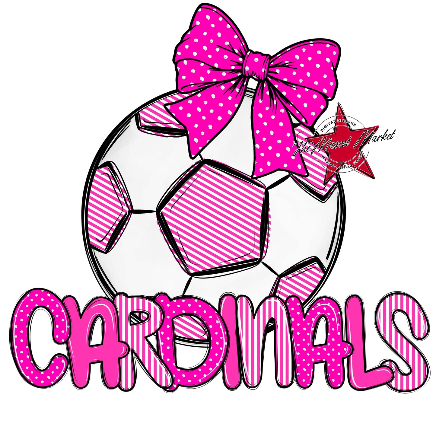 Cardinals Soccer Spirit Design-Pink