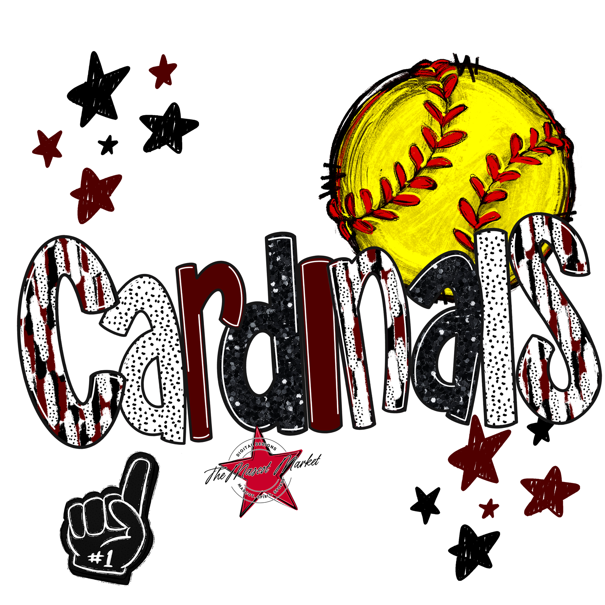 Cardinals Softball Scrape-Maroon