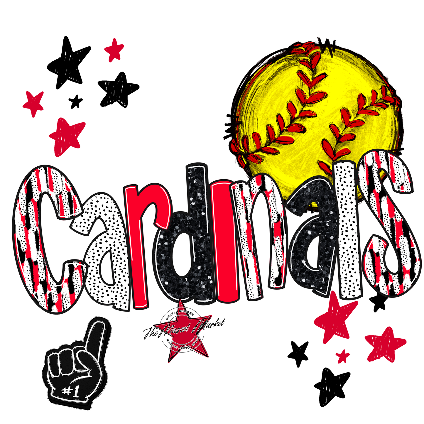 Cardinals Softball Scrape-Red