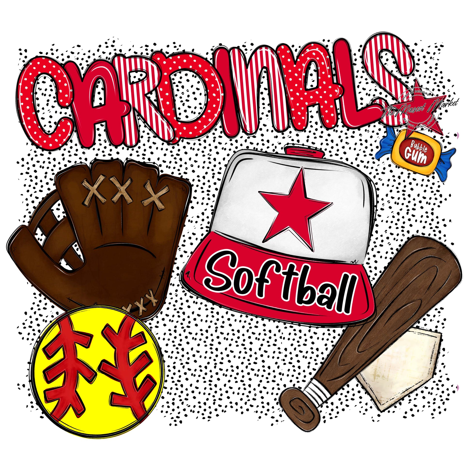 Cardinals Softball Spirit-Red