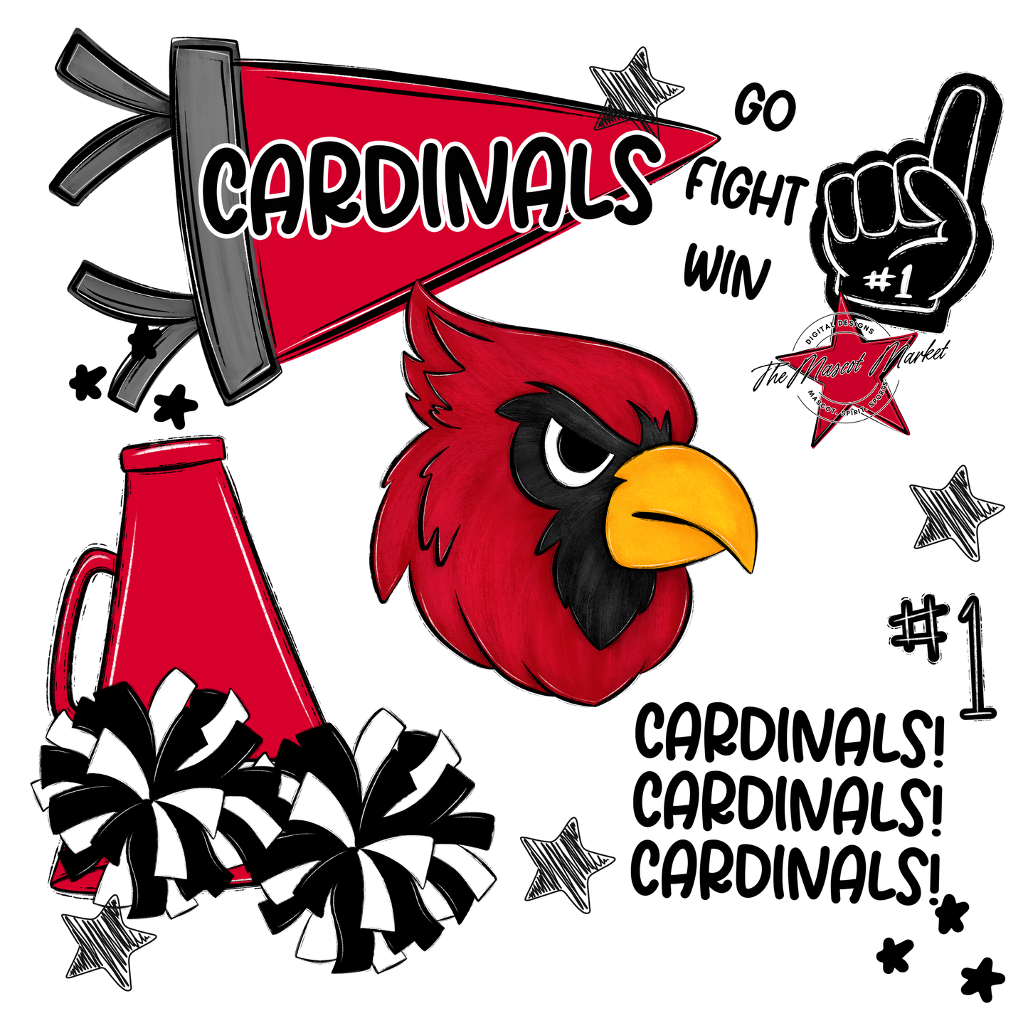 Cardinals Spirit Design-Red