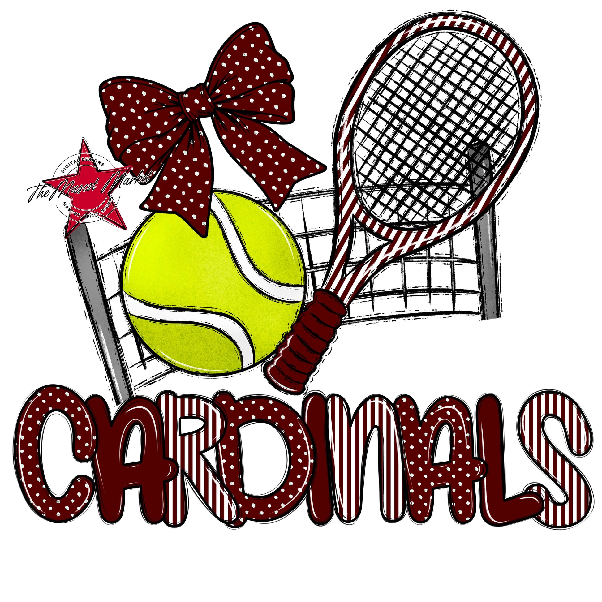Cardinals Tennis Spirit Design-Maroon