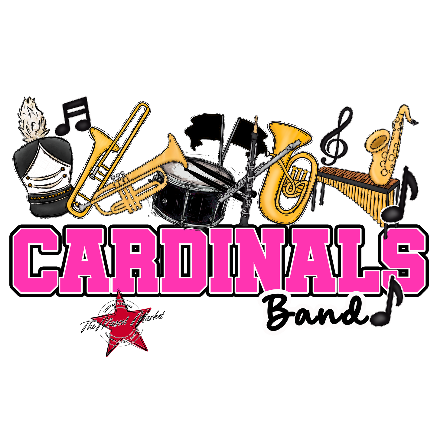 Cardinals Varsity Band-Pink