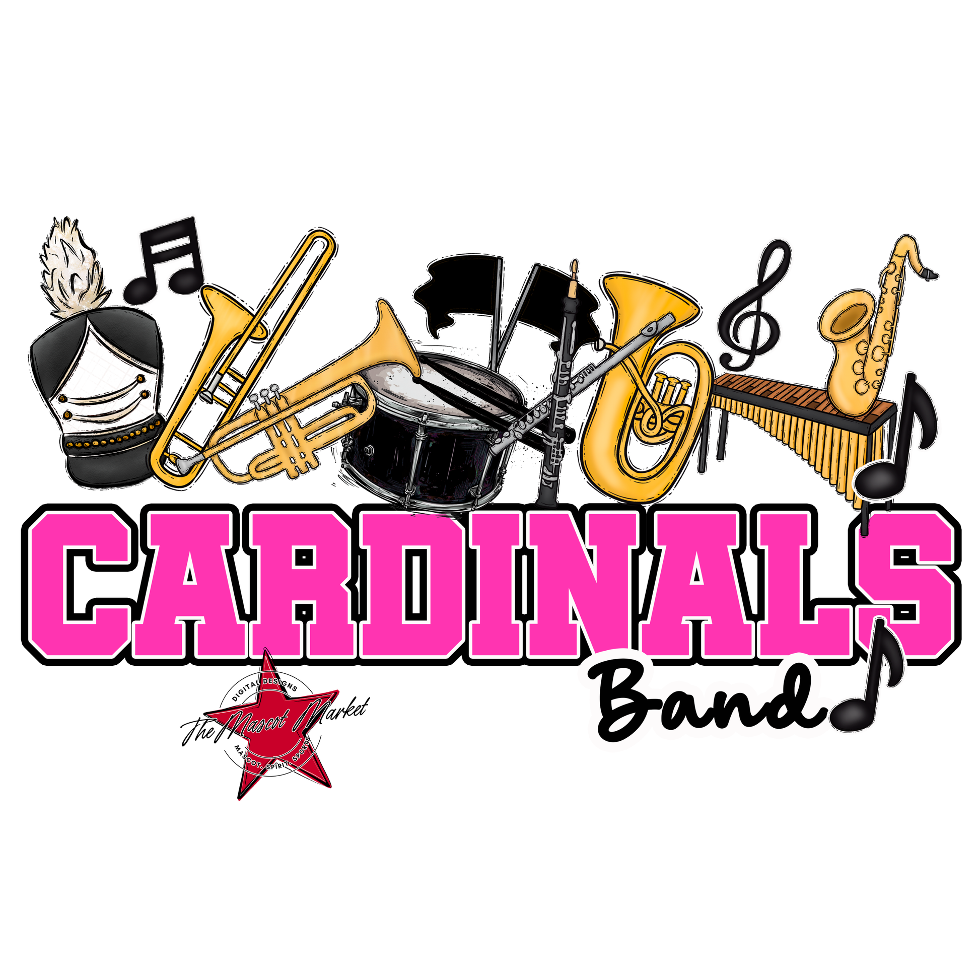 Cardinals Varsity Band-Pink
