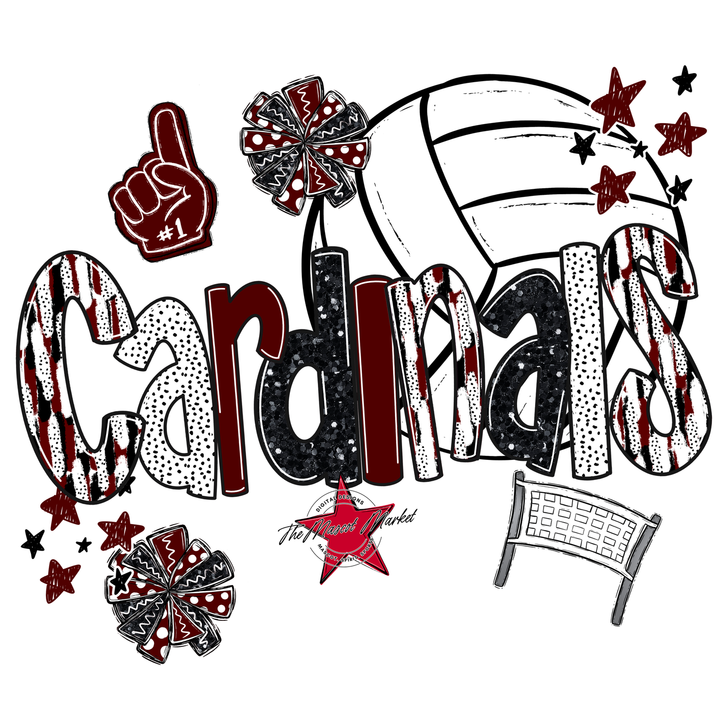Cardinals Volleyball Scrape-Maroon