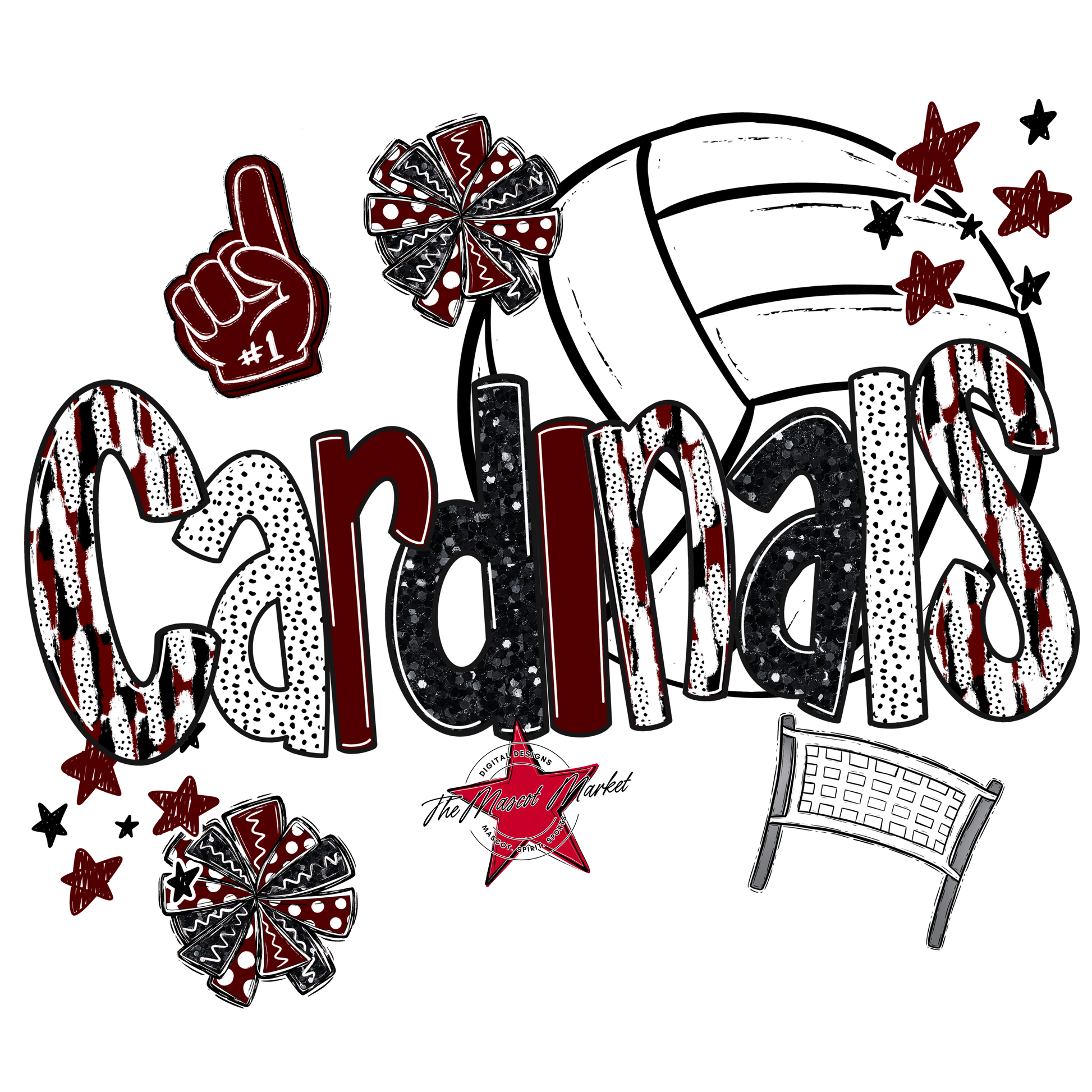 Cardinals Volleyball Scrape-Maroon