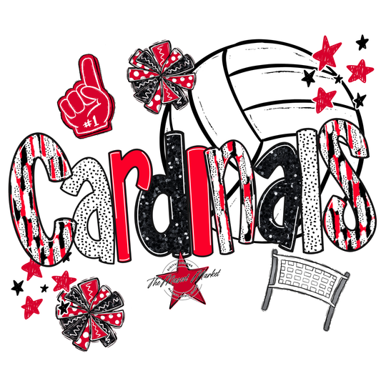 Cardinals Volleyball Scrape-Red
