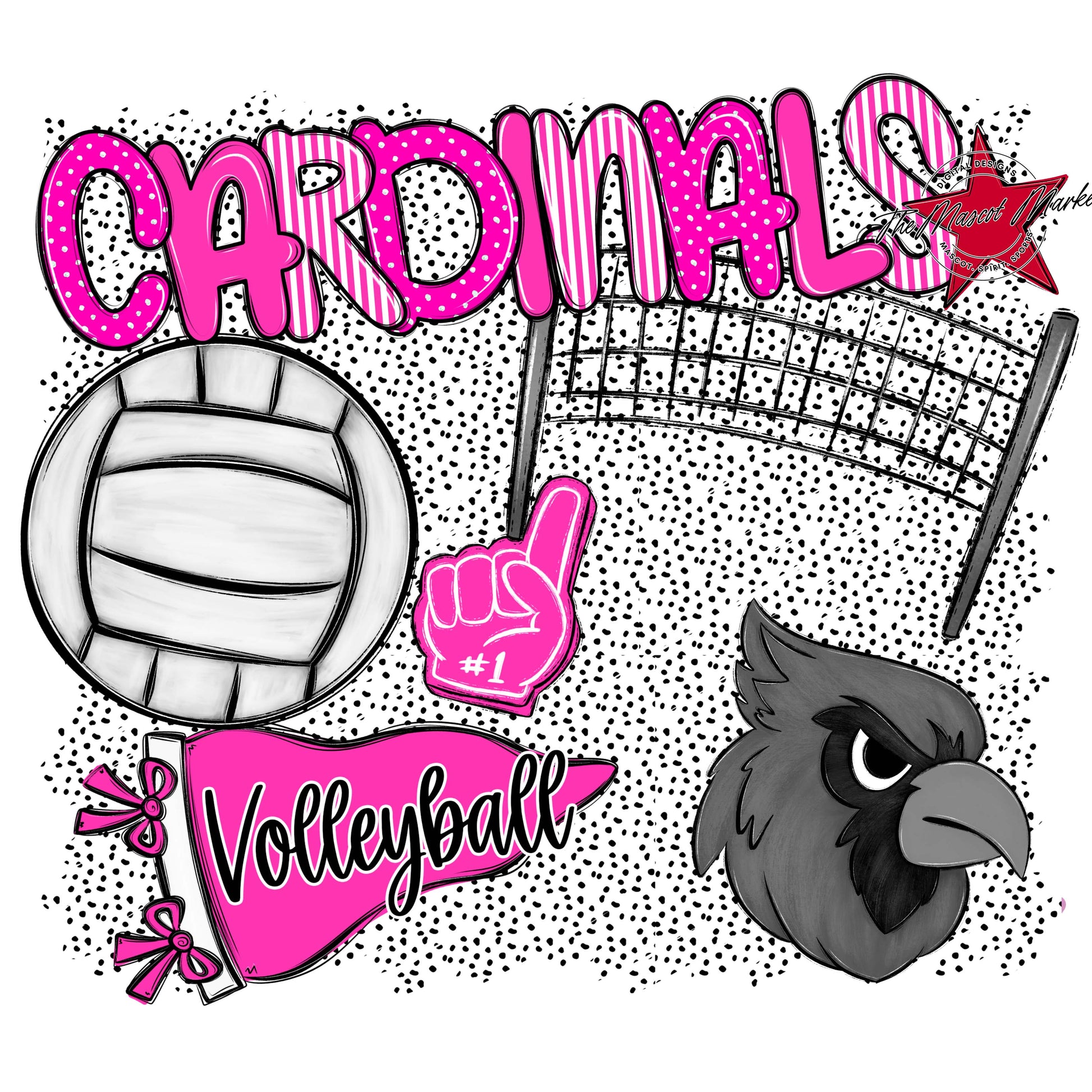 Cardinals Volleyball Spirit-Pink