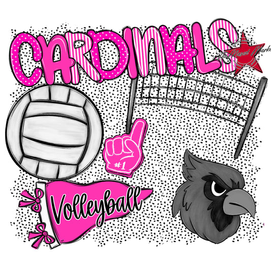 Cardinals Volleyball Spirit-Pink