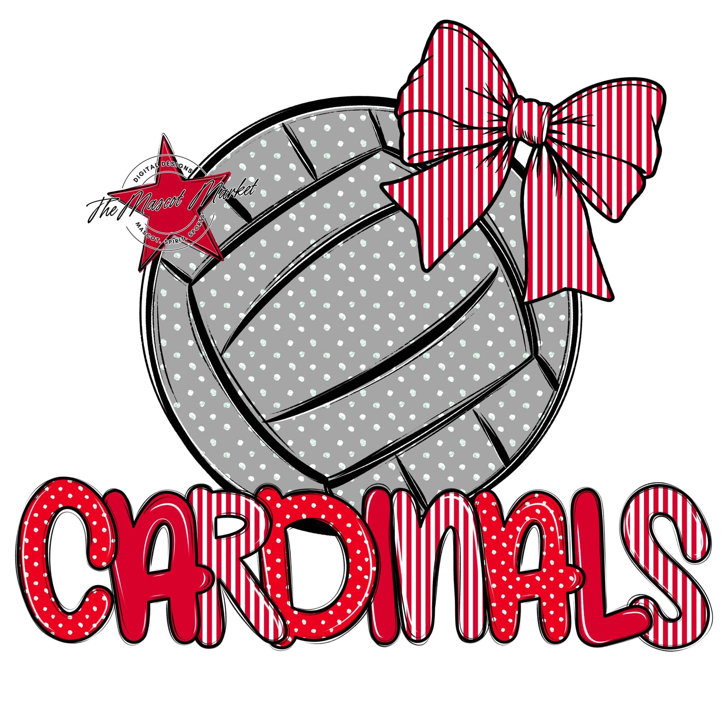 Cardinals Volleyball Spirit Design-Red