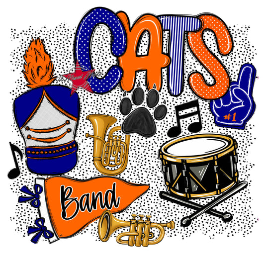 Cats Band Spirit-Blue & Orange