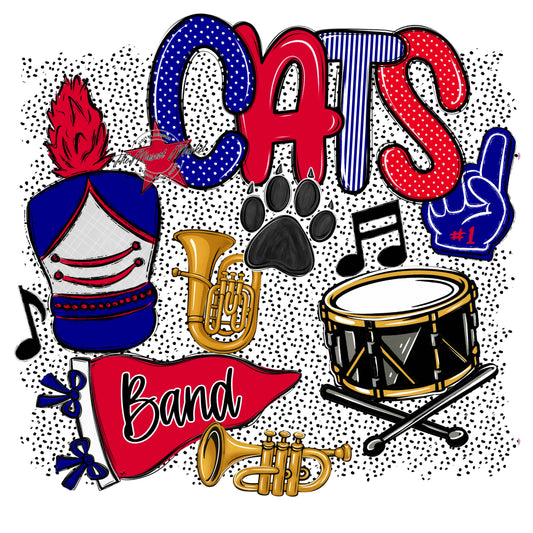 Cats Band Spirit-Blue & Red