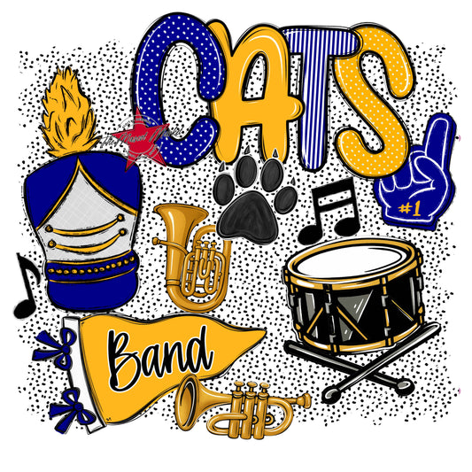 Cats Band Spirit-Blue & Yellow