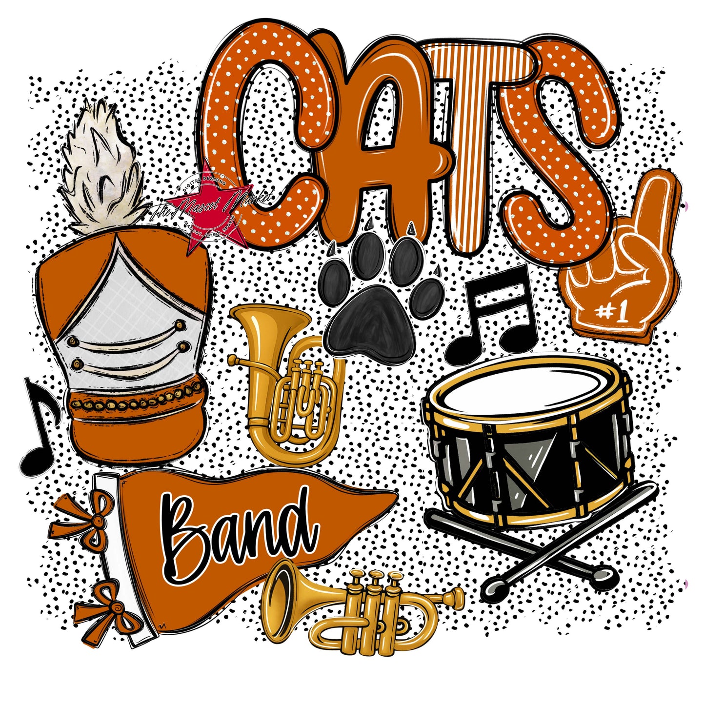 Cats Band Spirit-Burnt Orange