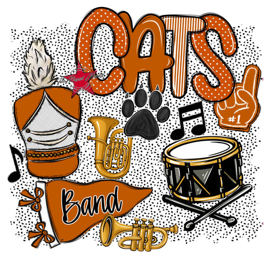Cats Band Spirit-Burnt Orange