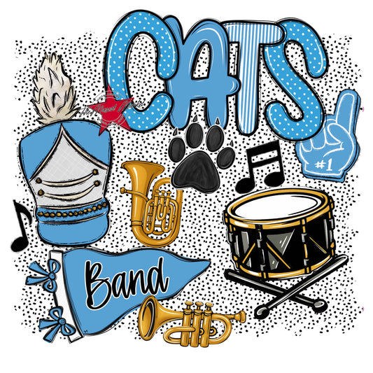 Cats Band Spirit-Carolina Blue