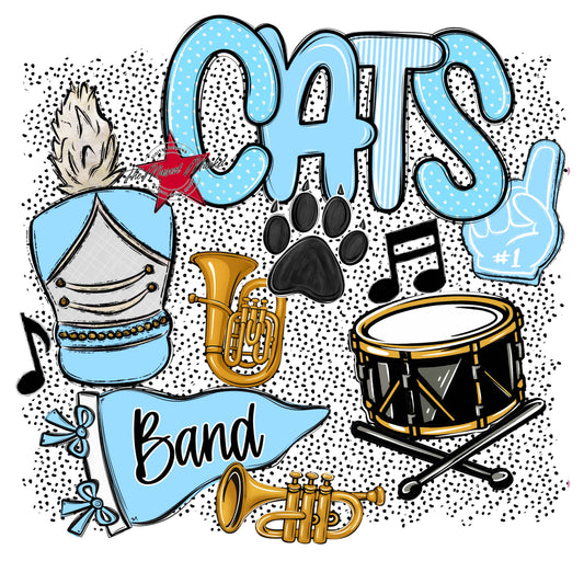 Cats Band Spirit-Columbia Blue