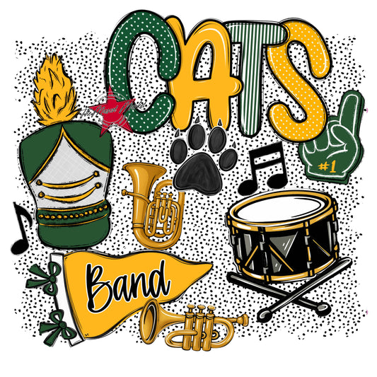 Cats Band Spirit-Green & Yellow